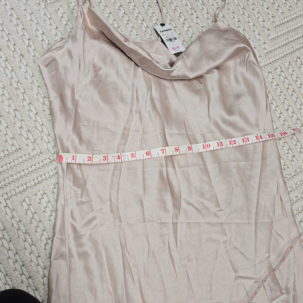 Express Satin Dress in Champagne - Picture 12 of 15